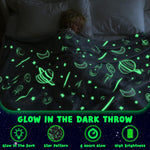 Glow in The Dark Stars Blanket for Girls Boys Cute Kids Throw Blanket Funny Space Moon Galaxy Blanket Gaming Room Decor Teen Toys Gifts Ideas Stuff for 8-12 Years Old (50''x60'' Grey)