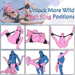 Sex Swing Bondage Restraints BDSM Toys, 2 in 1 Door Sex Swing & Thigh Sling with Adjustable Straps, BDSM Kit Couples Toys with Leather Plush Cushion