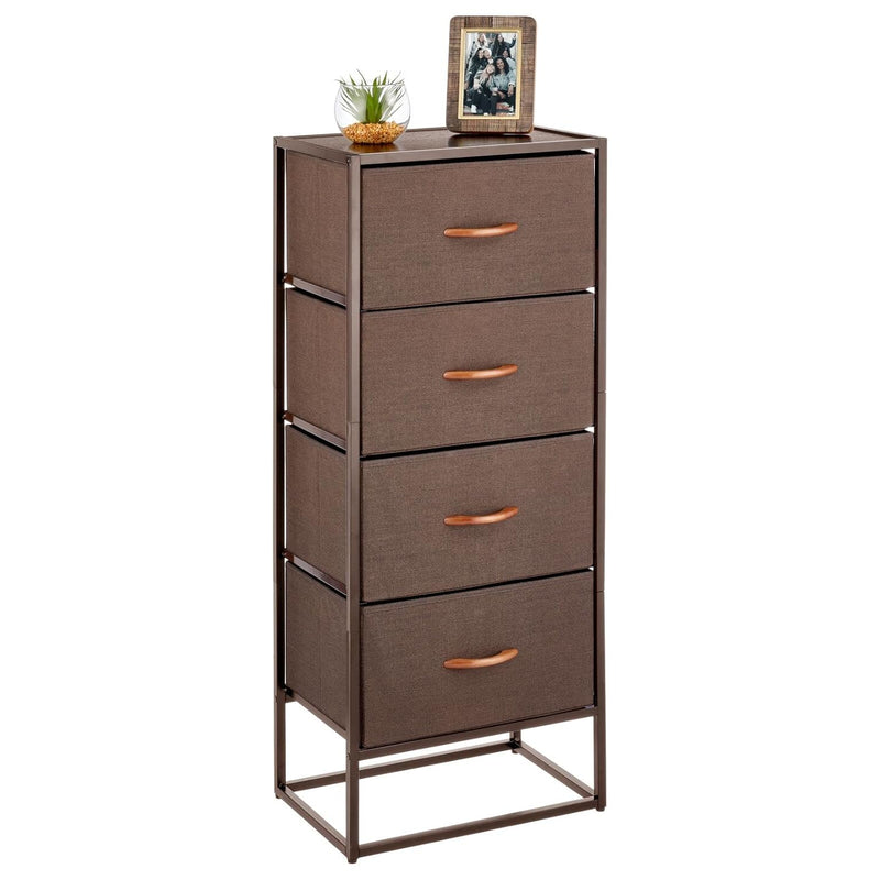 Mdesign Storage Dresser Furniture Unit - Tall Standing Organizer Tower For Bedro