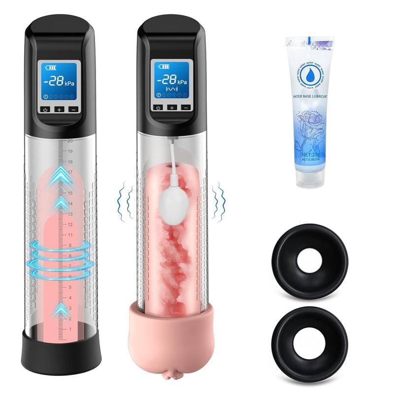 Electric Vacuum Vibrating Penis Pump - 6 Suction & 9 Vibration Intensities With Pocket Pussy, Penis Enlargement Extend Pump With Led Screen, Male Stamina Trainer For Bigger, Stronger Erections