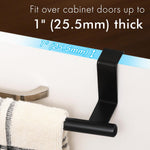 Over The Door Towel Rack, Over Cabinet Towel Bar Kitchen Bathroom Towel Holder Storage Dish Towel Holder, Over Cabinet Cupboard Door Towel Bar, Matte Black 2 Pack, KTH500S26-BK-P2