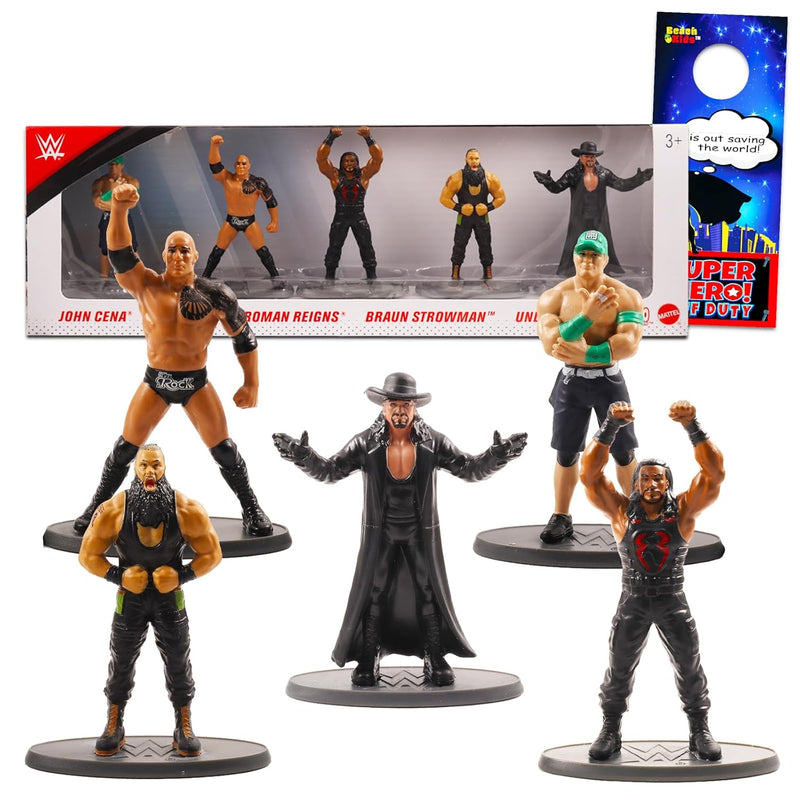 Wwe 5 Pack Mini Action Figures With John Cena, The Rock & More, Ninja Stick