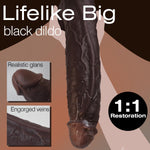 11 Inch Realistic Big Black Dildo Sex Toy, Skin-Like Huge Thick Dildo with Strong Suction Cup for Hands-Free, Lifelike Silicone Dildo for Vagina Anal Stimulation