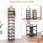 Tall Narrow Shoe Rack for Entryway, 10-Tier Sturdy Metal Shoe Shelf Storage 10-15 Pairs of Shoes and Boots, Space Saving Corner Shoe Rack Organizer for Closet,Doorway,Garage,Living Room