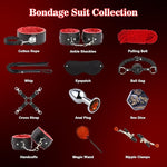 BDSM Kit Sex Bondage Restraints - 12PCS Bondage Sets Anal Plug Adult Games Sex Toys for Men Women Couples Red