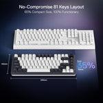 Redragon K673 PRO 75% Wireless Gasket RGB Gaming Keyboard, 3-Modes 81 Keys Compact Mechanical Keyboard w/Hot-Swap Socket, Dedicated Knob Control & Sound Absorbing Pads, Linear Red Switch