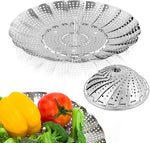 Vegetable Steamer Basket, Premium Stainless Steel Veggie Steamer Basket - Folding Expandable Steamers to Fits Various Size Pot Small by SAYFINE (5.4" to 9.2")