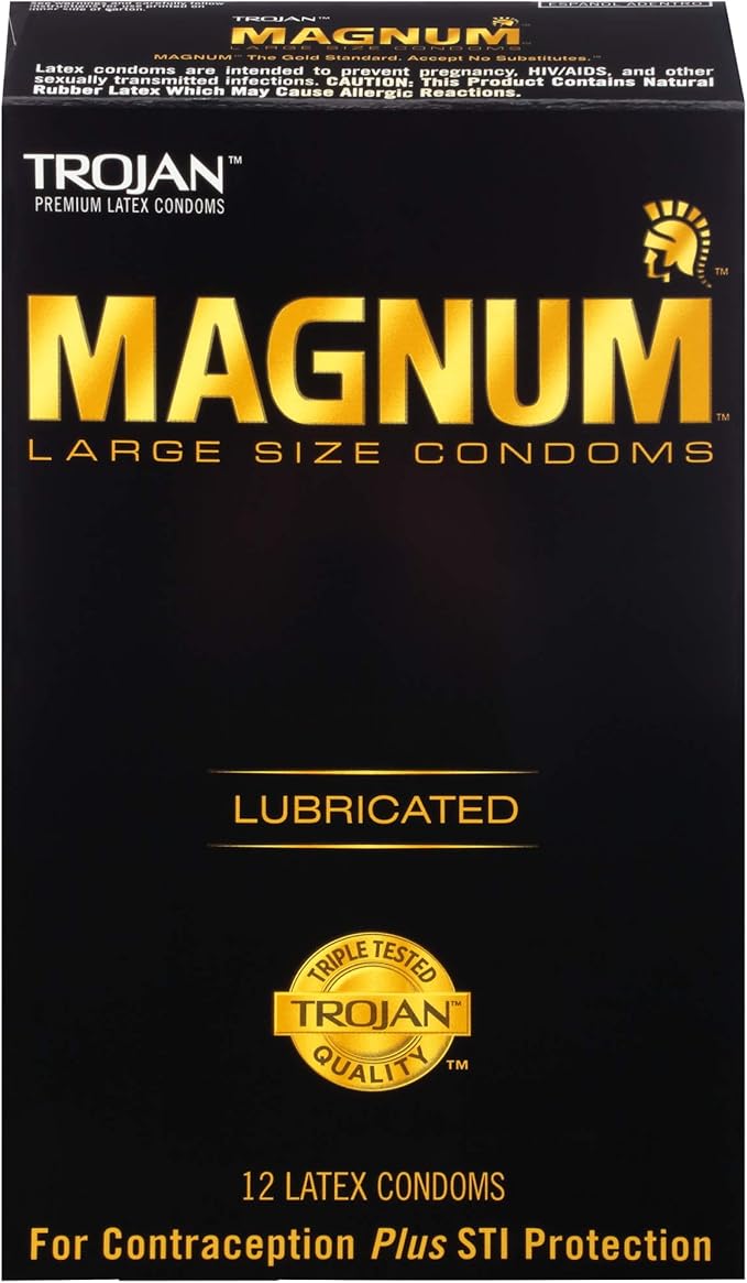 Magnum Large Size Lubricated Condoms - 12 count