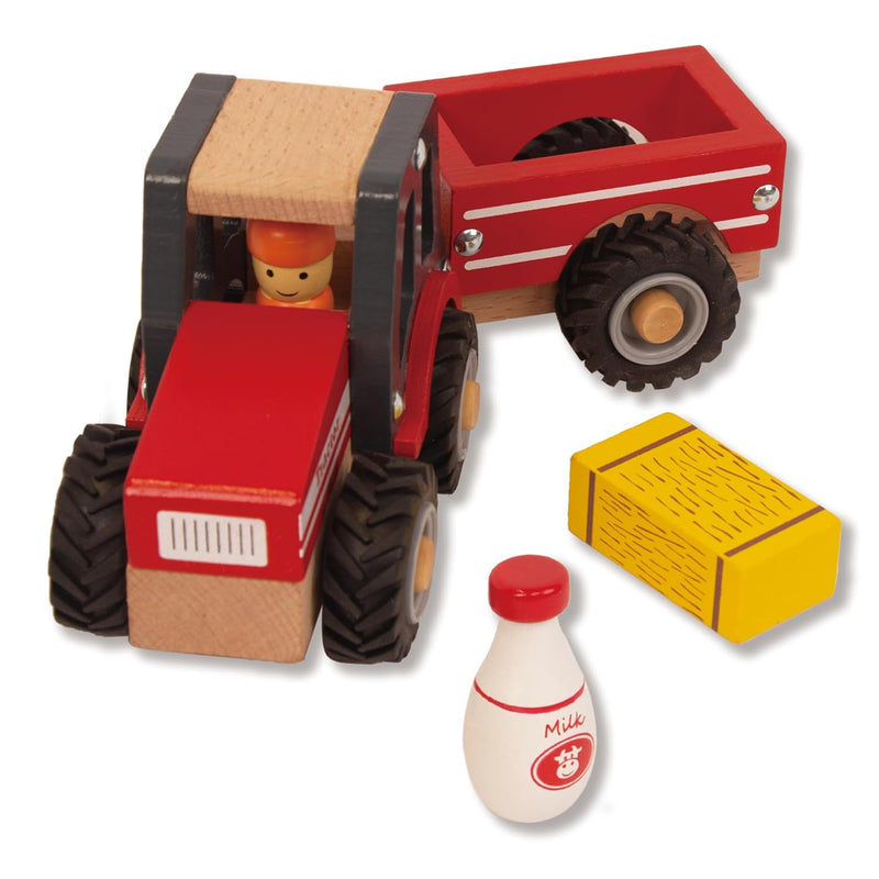 Wooden Tractor Toys For Toddlers 1 3, Baby Vehicle Toys Hand Push Car Toys