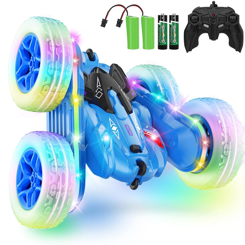 Remote Control Car For Kids, Rc Stunt Cars With Strip Lights And Headlights, H