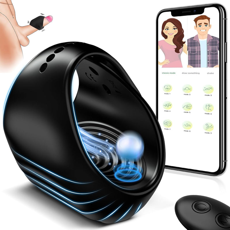 Male Masturbator Penis Ring Vibrator - App Remote Control Hands-Free Vibrating Cock Rings Sexual Endurance Prolonging Training Massager With 10 Modes, Glans Trainer Stimulator Adult Sex Toys For Men