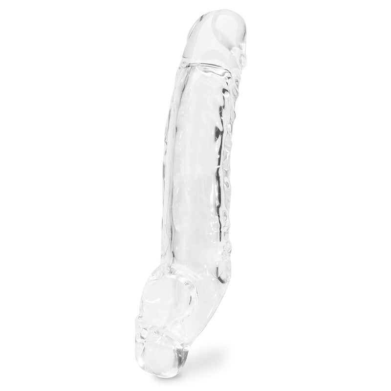 Mega Mighty Thick Realistic Penis Sleeve - Penis Extender With Ball Loop Add 1-3 Extra Inches - Cock Sleeve And Girth Enhancer For Men - Clear