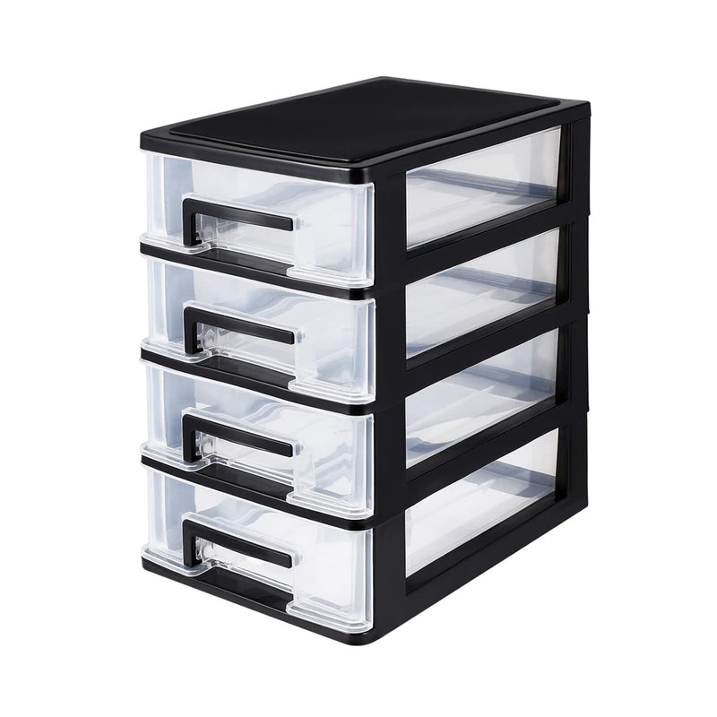 Four- Layer Storage Drawers- Portable Plastic Drawers Organizer- Transparent Kit