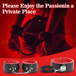 BDSM Kit Sex Bondage Restraints - 12PCS Bondage Sets Anal Plug Adult Games Sex Toys for Men Women Couples Red