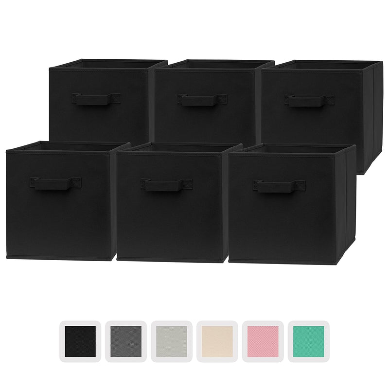 12X12X12 Inch Storage Cubes - 6 Pack - Fabric Cube Storage Bins | Dual Handles,