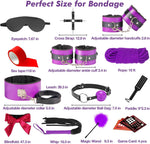 Sex Bondage BDSM Kit Restraints Sex Toys with Adjustable Handcuffs Ankle Thigh Cuffs Blindfold Adult Games for Men Women and Couples (Purple, 36 Piece Set)