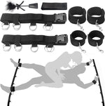 Bondage Adult Sex Toys Sex Restraints, Strict Bed Restraint Kit, Under Mattress Restraint Bondage Set with Wrist Ankle Cuff, BDSM Sex Game Play for Couple, Blindfold & Tickler Included