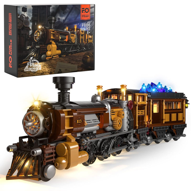 Train Lighting Building Bricks Set Steampunk Ore Train Led Light Building S