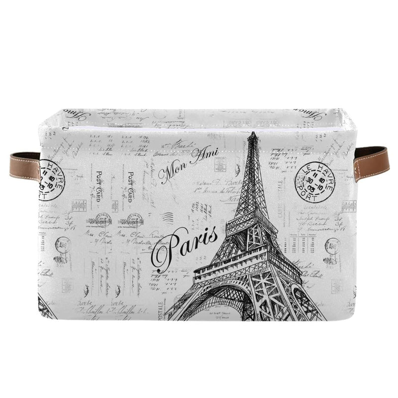 1Pcs Storage Basket Paris Eiffel Tower Large Foldable Storage Bin Cube Collapsib