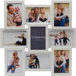 18 x 18 Inch 9 Opening Photo Collage Frame, Displays Four 4x6 and Five 6x4 Inch Photos, White