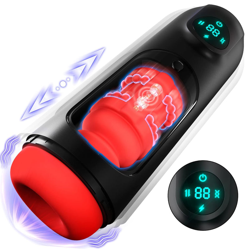 Sex Toy For Men Male Masturbator - Adult Toys Male Sex Toys For Men Pocket Pussy, Male Masturbator 8 Vibrating & 8 Thrusting & Lcd Display, Penis Pump Sex Machine Male Stroker Adult Sex Toys & Games…