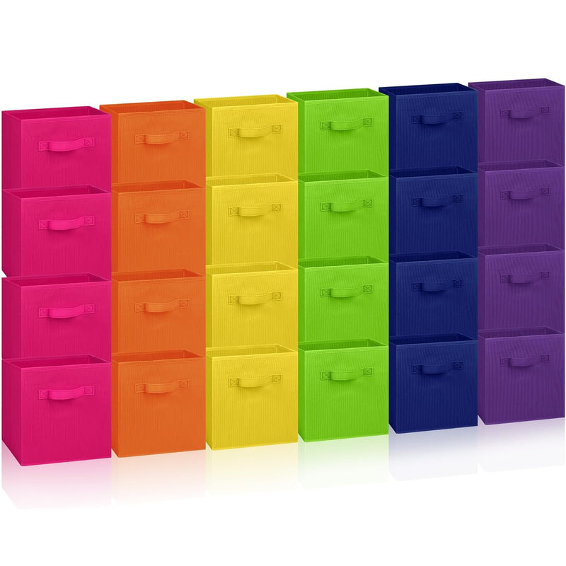 24 Pcs Storage Cubes 11 Inch Cube Storage Bins Collapsible Fabric Storage Cubes