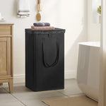 100L Laundry Hamper with Lid, Large Foldable Laundry Basket with 2 Removable Bags and Handles, Tall Collapsible Dirty Clothes Hamper for Laundry Room, Bathroom, Dorm (Black)