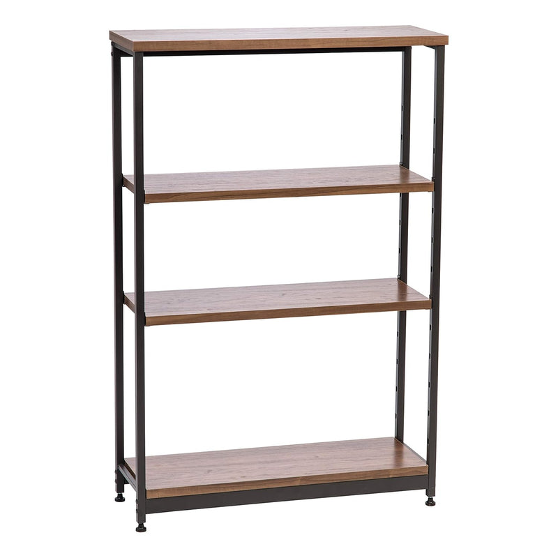 Iris Tall And Wide Wood And Metal Shelf, Brown/Black