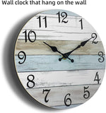 Wall Clock Silent Non Ticking Wall Clocks Battery Operated, Rustic Coastal Country Clock Decorative for Bathroom Kitchen(10 Inch