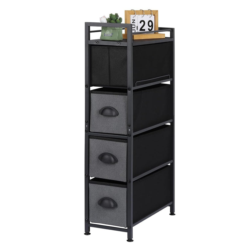 Narrow Dresser,4 Drawer Fabric Storage Cabinet, Storage Tower Vertical With Remo