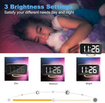 Digital Alarm Clock,LED and Mirror Desk Clock Large Display,with Dual USB Charger Ports,3 Levels Brightness,12/24H,Modern Electronic Clock for Bedroom Home Living Room Office - Gold