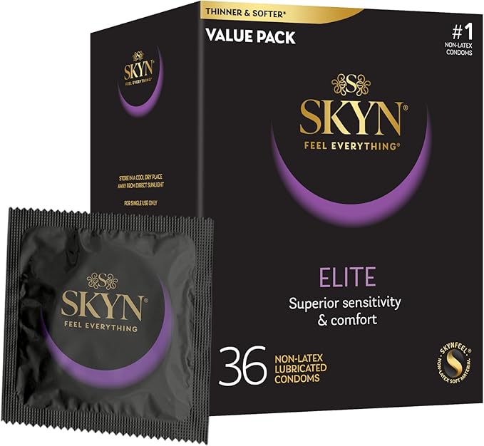 Elite – 36 Count – Ultra-Thin, Lubricated Latex-Free Condoms