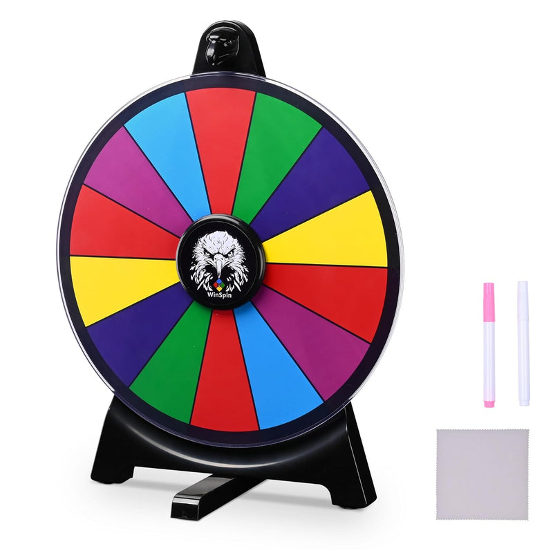 12" Prize Wheel 14 Slots Spinning Game Tabletop Fortune Game Eagle