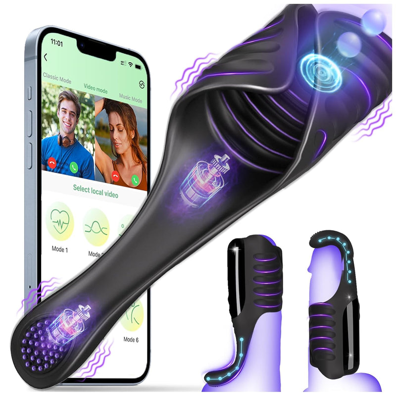 Male Vibrator Sex Toys For Men - Adjustable Tapping Vibrating Masturbator Penis Vibrator Trainer, Hands Free App Controlled Cock Massager Adult Sex Toy Stroker, Vibrators For Men