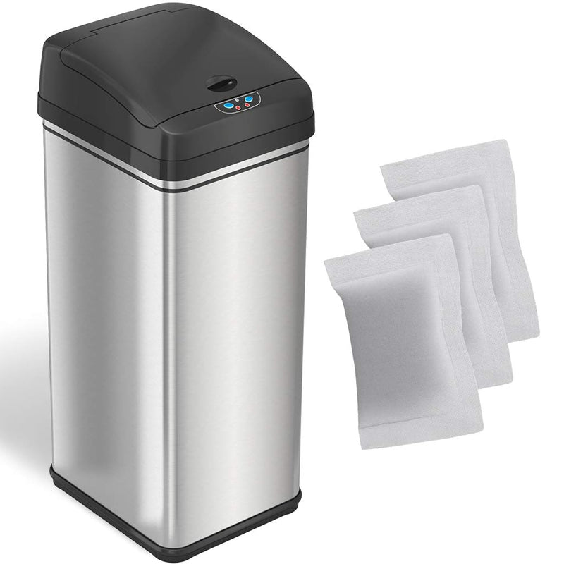 13 Gallon Sensor Trash Can With 3 Filters, Odor Control System, Automatic Kitche