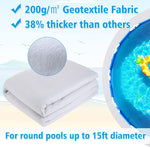 Thick Pool Liner Pad - 15ft Round Pre-Cut Geotextile Mat for above Ground Swimming Pools Bottom, Pool Ground Cloth for Puncture Prevention Extends Liner Life