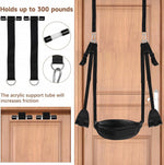 BDSM Door Sex Swing with Seat, Bondage Slave Leather Soft Plush Sex Slings with Adjustable Straps, Hanging Door Handcuffs Leg Restraints Spreader Kinky Adult Sex Toys for Couple, Holds up to 300lbs