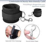 Sex Bondage Restraints BDSM Toys, Versatile Bed Restraints Couple Sex Toys with 4 Separate Straps, Bondage Cuffs, Blindfold, Feather BDSM Kit