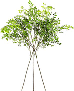 Faux Branches Artificial Plants 3PCS 43.3 Inch Green Nandina Faux Plants for Wedding Shop Garden Office Home Décor Greenery Stems for Vase