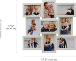 18 x 18 Inch 9 Opening Photo Collage Frame, Displays Four 4x6 and Five 6x4 Inch Photos, White