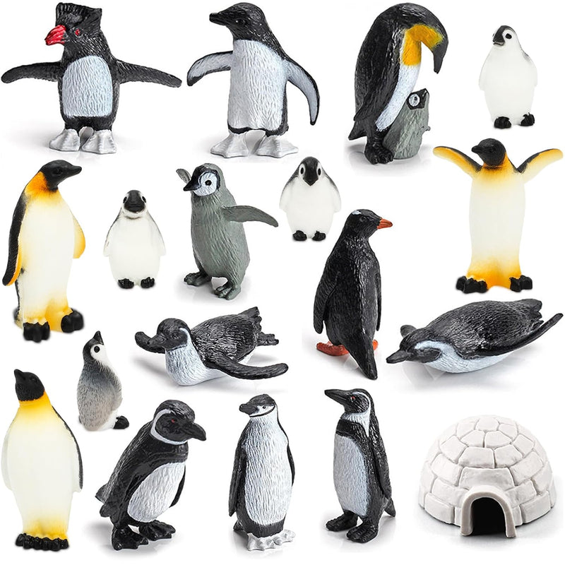 18 Pieces Mini Penguin Figurines Toy Set Realistic Arctic Animals Toys Peng