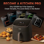 Air Fryer 9-in-1, Compact & Large 6-Qt, Fast Turbo Modes, 90°–450°F Even Results With Precise Temperature Control, Up to 95% Less Oil*, Roast, Bake, Dry, Reheat, Frozen, Broil, Proof, Grey