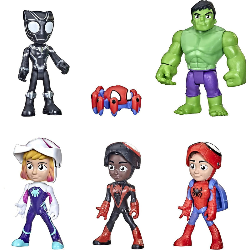 Spidey and His Amazing Friends Marvel Hero Reveal Multipack with Mask-Flip Feature, Perfect for Halloween Treat Bags, Party Favors, 4-Inch Action Figure Toys, Kids 3+