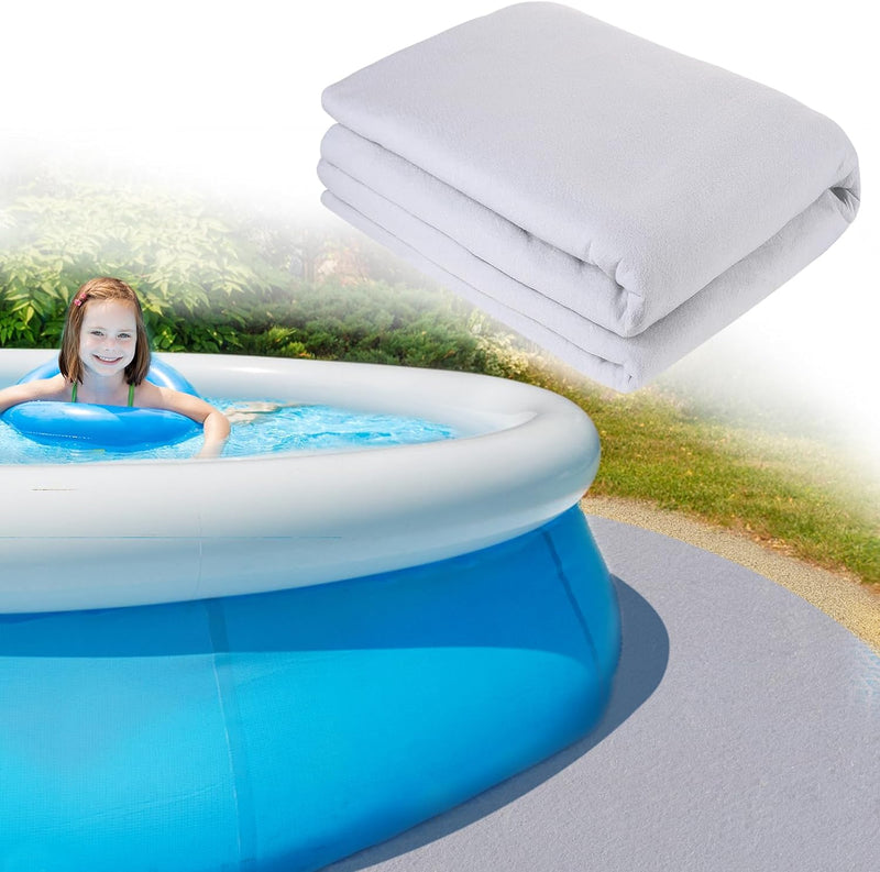 Thick Pool Liner Pad - 15ft Round Pre-Cut Geotextile Mat for above Ground Swimming Pools Bottom, Pool Ground Cloth for Puncture Prevention Extends Liner Life