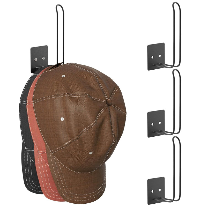 3 Pack Anti-Rust Hat Rack, Hat Organizer For Baseball Caps, No Drilling Adhesive