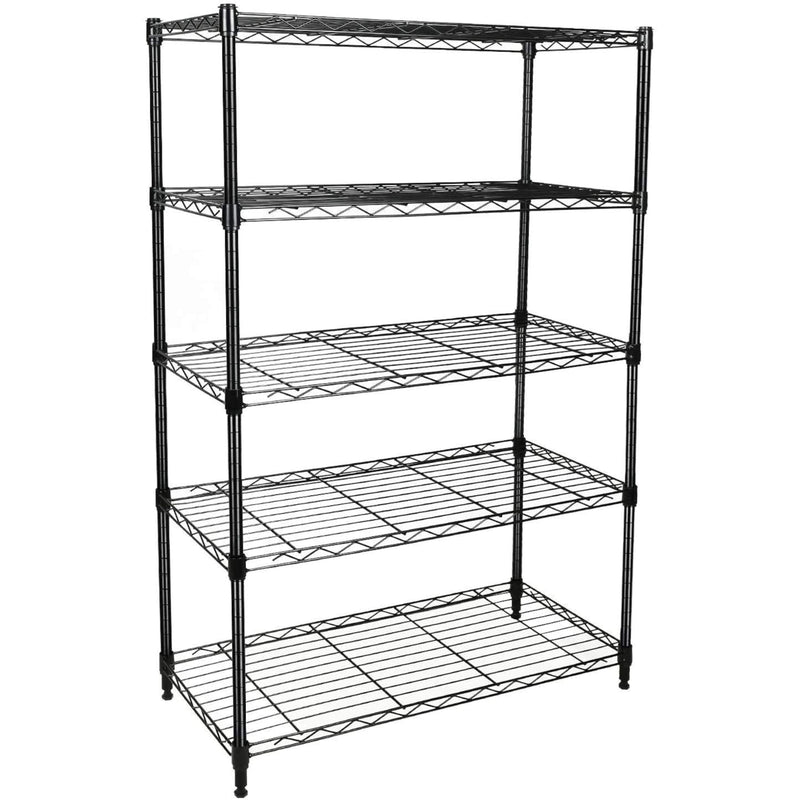 Heavy Duty 5-Shelf Shelving Unit 1250Lb Capacity, 29.92" D x 13.98" W x 62.99" H, 5 Tier, Black