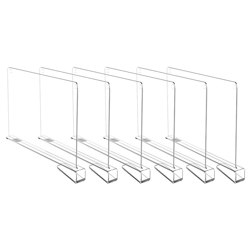 6 Pack Clear Shelf Dividers, Vertical Purse Organizer For Closet Perfect For Swe