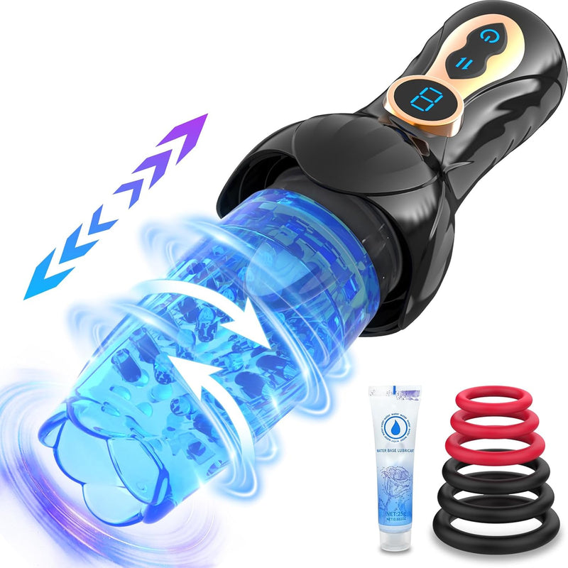 Sex Toys Automatic Male Masturbator - Adult Toys Male Stroker With 9 Thrusting & Rotating Modes, Sex Toys For Men Led Display Masturbator Cup For Penis Stimulation, Electric Pocket Pussy Male Sex Toys