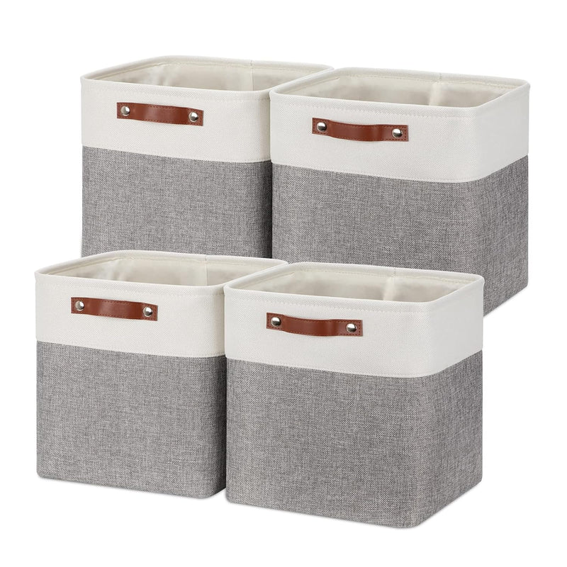 12 Inch Storage Baskets Foldable Fabric Storage Cubes 4Pcs Storage Bins Organize