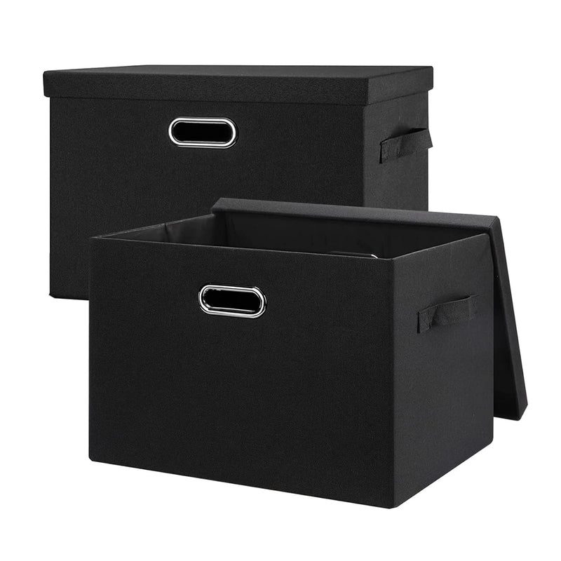 2-Pack Storage Bins With Lid, 15X11X8.3 Inch Fabric Cube Bins Organizer Basket F